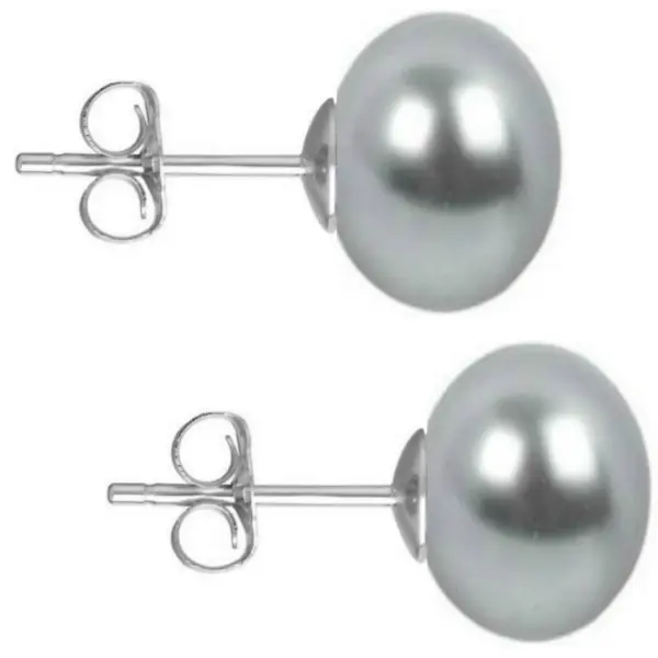 Set Cercei Aur Alb cu Perle Naturale Negre, Gri si Albe de 10 mm