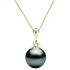 Set Aur Galben cu Perle Naturale Premium Negre de 8 mm