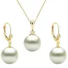 Set Perle Albe 10 mm, Aur Galben 14K – Colier și Cercei | KASKADDA®
