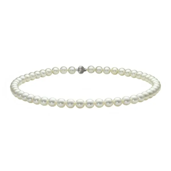Set cu Perle Akoya 5,5–6 mm și Aur Alb 14K – Colier și Brățară | KASKADDA®