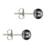 Cercei cu Perle Naturale Negre 5–6 mm, Buton, Calitatea AAA, Argint 925 – KASKADDA®