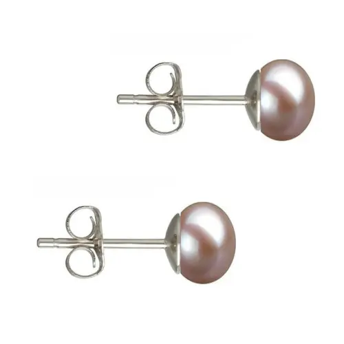 Cercei Argint si Perle Naturale Lavanda de 4,5 mm