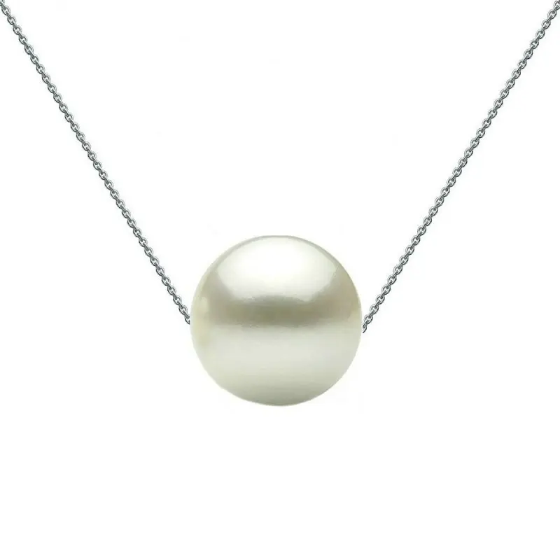 Colier Argint cu Perla Naturala Alba, Calitatea AAA de 8 mm