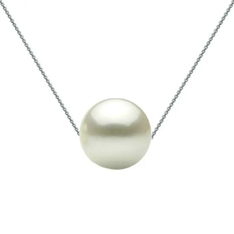 Colier Perla Naturala Alba 8 mm, Calitate AAA, Argint 925 | KASKADDA® Colier Perla Naturala Alba 8 mm, Calitate AAA, Argint 925 | KASKADDA®