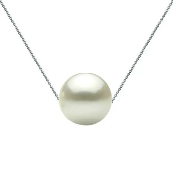 Colier Perla Naturala Alba 8 mm, Calitate AAA, Argint 925 | KASKADDA®