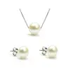 Set Perle Albe 8 mm, Argint Rodiat – Colier și Cercei | KASKADDA®