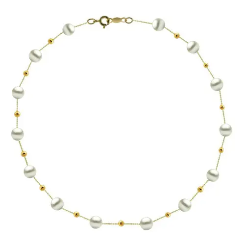 Colier Perle Naturale Office, 4–5 mm cu Bile Aur 14K | KASKADDA®