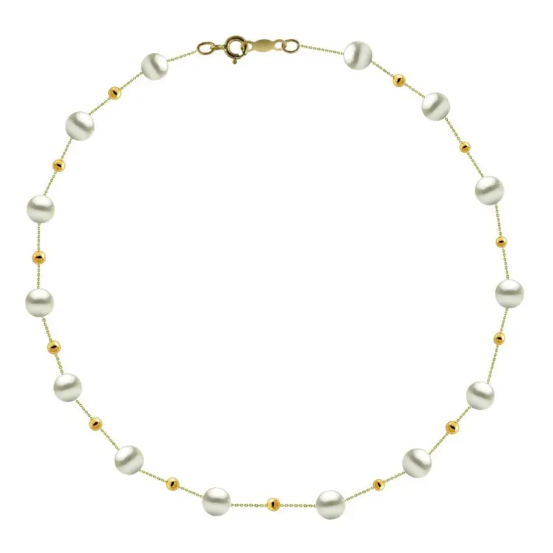 Colier Perle Naturale Office, 4–5 mm cu Bile Aur 14K | KASKADDA® Colier Perle Naturale Office, 4–5 mm cu Bile Aur 14K | KASKADDA®