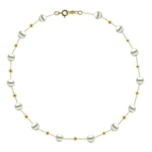 Colier Perle Naturale Office, 4–5 mm cu Bile Aur 14K | KASKADDA®