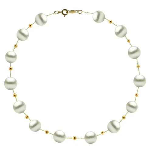 Colier Perle, Office, 7–8 mm cu Bile Aur 14K | KASKADDA®