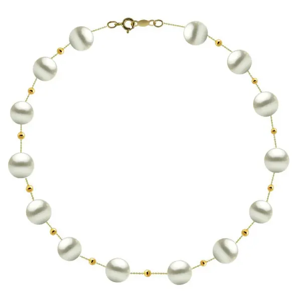 Colier Perle, Office, 7–8 mm cu Bile Aur 14K | KASKADDA®