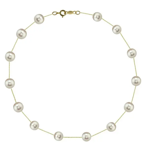 Colier perle Akoya japoneze 5,5–6 mm, aur 14K | KASKADDA®