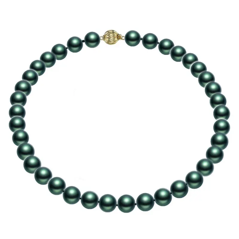 Colier Exotic Green Perle Naturale Rare, Akoya si Aur Galben