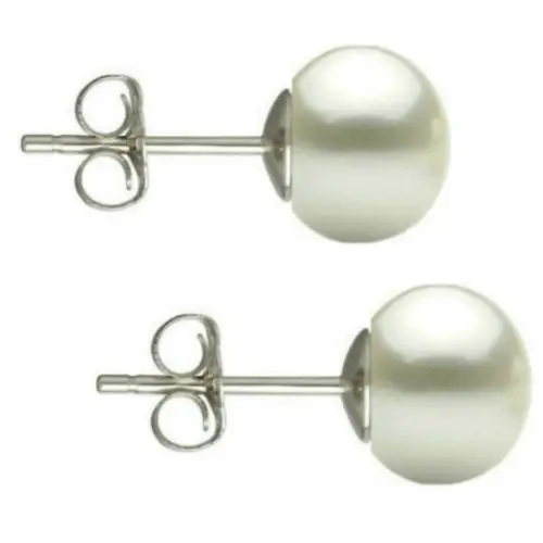 Set Argint Rodiat, Inel Reglabil cu Zirconii si Cercei cu Perle Naturale Albe de 7,5-8 mm