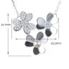 Colier Argint cu Pandantiv Argint Flower, Pavat cu Zirconii si Perla Naturala Alba de 7-8 mm