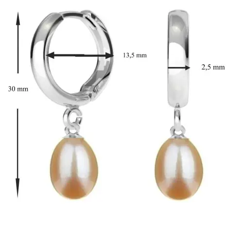 Set Argint, Inel Reglabil cu Zirconii si Cercei Tip Creole cu Perle Naturale Crem