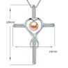Set Argint, Inel Reglabil Unique si Crucifix cu Zirconii cu Perle Naturale Crem