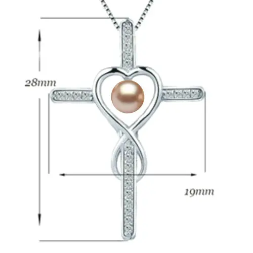 Set Argint, Inel Reglabil Unique si Crucifix cu Zirconii cu Perle Naturale Lavanda