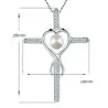 Set Argint, Inel Reglabil Unique, Crucifix Mare si Creole cu Perle Naturale Albe