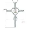Set Argint, Inel Reglabil Unique, Crucifix Mare si Cercei cu Perle Naturale Albe