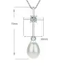 Set Argint, Inel Reglabil Unique, Crucifix Mic si Cercei cu Perle Naturale Albe