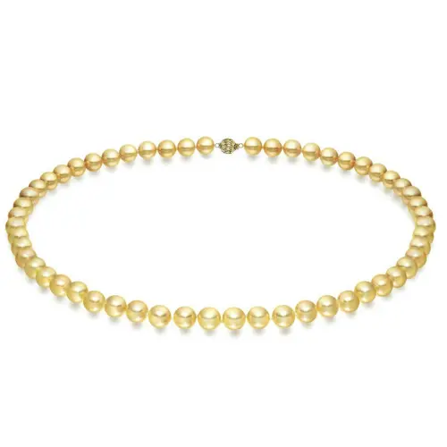 Colier perle Akoya aurii, 6,5–7 mm, aur 14K | KASKADDA®