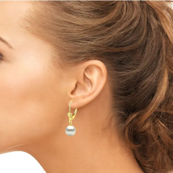 Set Perle Albe 8 mm, Aur Galben 14K – Colier și Cercei | KASKADDA®