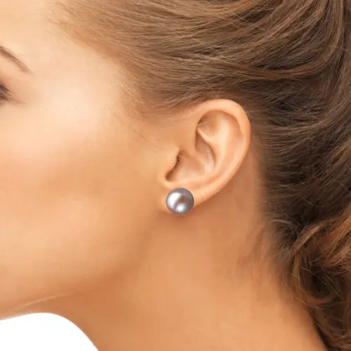 Set Cercei Aur Alb cu Perle Naturale Lavanda, Gri si Albe de 10 mm