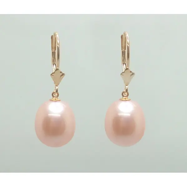 Cercei Aur Galben de 14k cu Perle Naturale Premium Crem Mari, Rare, Forma Lacrima, de 11/9 mm