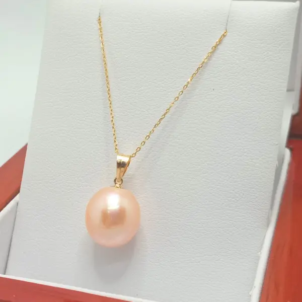 Colier Perla Naturală Crem, 11/9 mm, Aur 14K | KASKADDA®