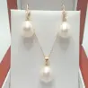 Set Perle Mari 11/9 mm, Aur Galben 14K – Colier și Cercei Lacrimă | KASKADDA®