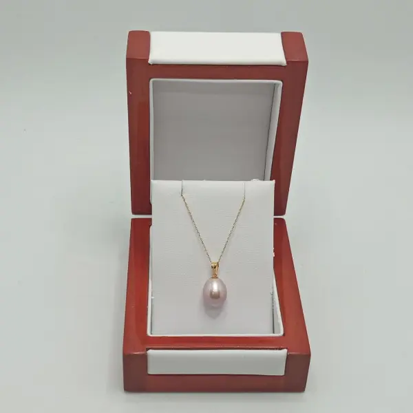 Colier Perla Naturală Lavandă, 12/9 mm, Aur 14K | KASKADDA®