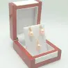 Set Aur Galben de 14k cu Perle Naturale Premium Crem, Rare, Forma Lacrima, de 12/9 mm