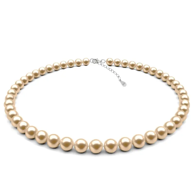 Colier Perle Naturale Crem de 7-8 mm cu inchizatoare de Argint
