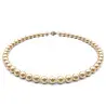 Colier Perle Naturale Crem de 7-8 mm cu Inchizatoare Sferica din Aur Alb de 14 karate