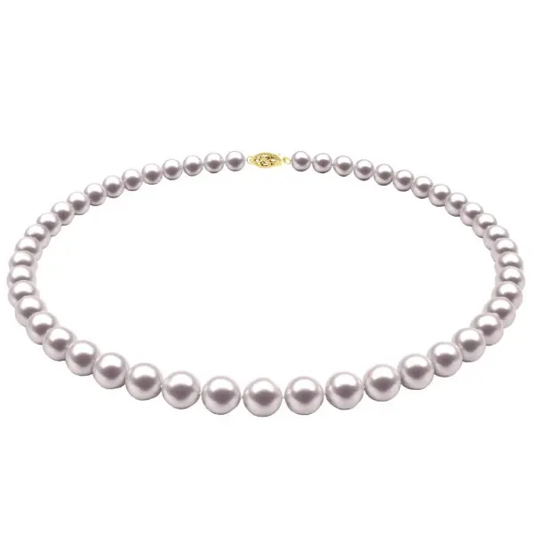 Colier Perle Naturale Albe de 7-8 mm cu Inchizatoare Filigranata din Aur Galben de 14 karate