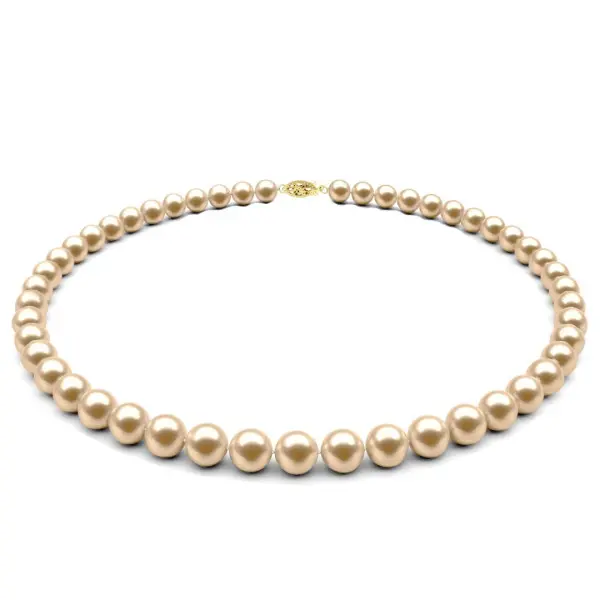 Colier Perle Naturale Crem 7-8 mm cu Inchizatoare Filigranata din Aur Galben de 14 karate