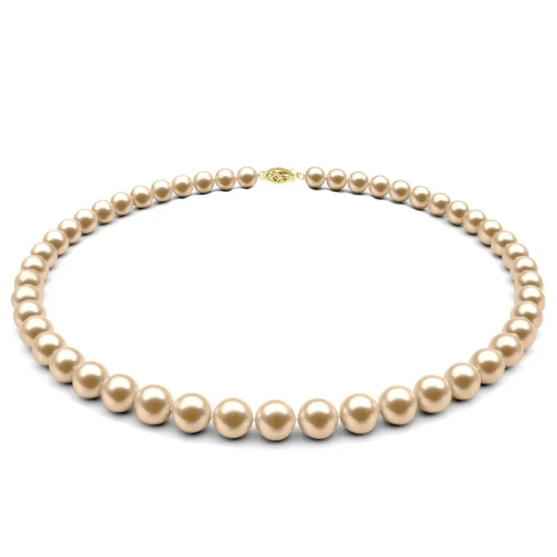 Colier Perle Naturale Crem de 6-7 mm cu Inchizatoare Filigranata din Aur Galben de 14 karate
