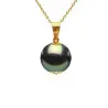 Colier perlă naturală Tahitiană 9 mm, aur galben 14K | KASKADDA®