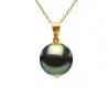 Colier perlă naturală Tahitiană 10 mm, aur galben 14K | KASKADDA®