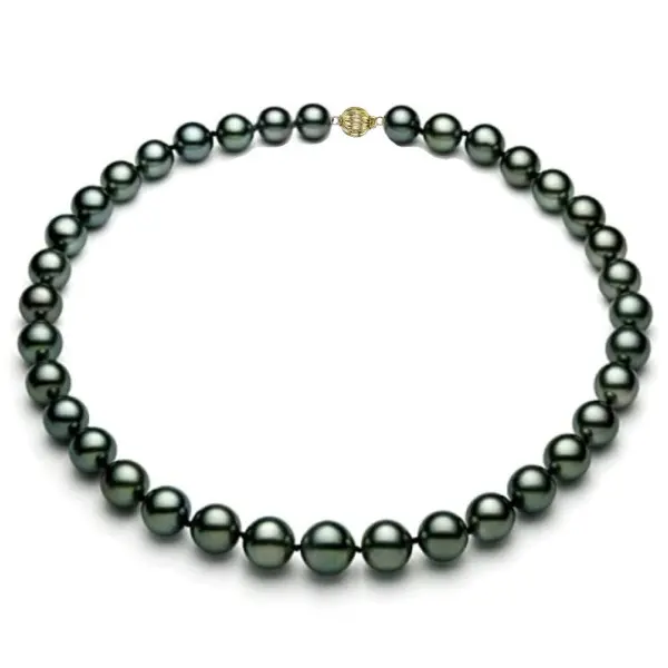 Colier perle Tahitiene 9–11 mm, aur galben 14K | KASKADDA®