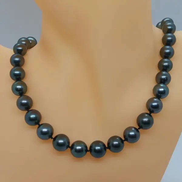Colier perle Tahitiene 9–11 mm, aur alb 14K | KASKADDA®