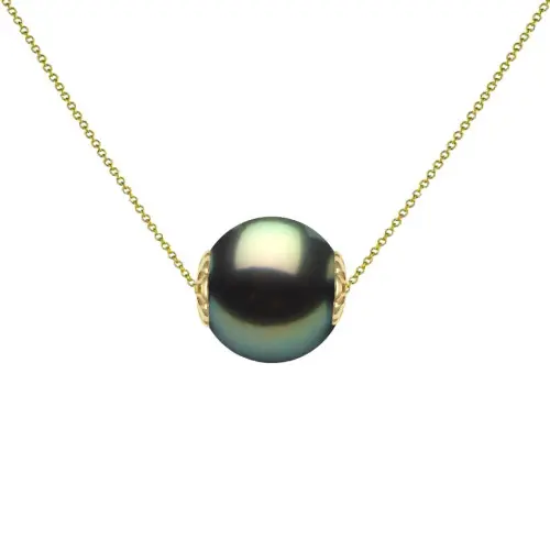 Colier perlă naturală Tahitiană, aur galben 14K | KASKADDA®