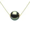 Colier perlă naturală Tahitiană 11 mm, aur galben 14K | KASKADDA®