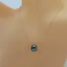 Colier perlă naturală Tahitiană 11 mm, aur galben 14K | KASKADDA®