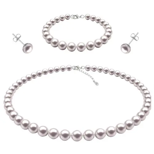 Set Perle Albe 7–8 mm, Argint 925 – Colier, Brățară, Cercei Șurub | KASKADDA®