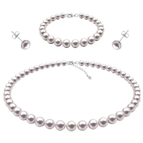 Set Perle Albe 7–8 mm, Argint 925 – Colier, Brățară, Cercei Șurub | KASKADDA®