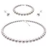 Set Argint, Colier, Bratara si Cercei Tip Surub cu Perle Naturale Albe de 6-7 mm
