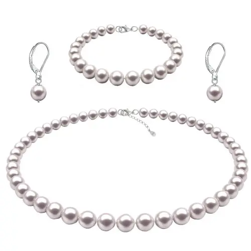 Set Perle Albe 7–8 mm, Argint 925 – Colier, Brățară, Cercei Tortiță | KASKADDA®
