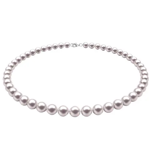 Set Argint, Colier, Bratara si Cercei Tortita Inchisa cu Perle Naturale Albe de 7-8 mm